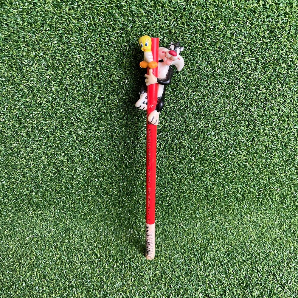 Vintage 90s Looney Tunes Figural Topper Sylvester & Tweety Pencil